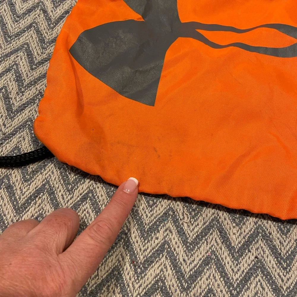 Under Armour Black and Orange Drawstring Backpack